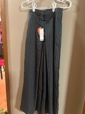 Cider Black Pinstripe Straight-Leg Pants